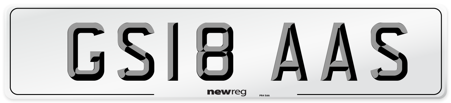 GS18 AAS Number Plate from New Reg